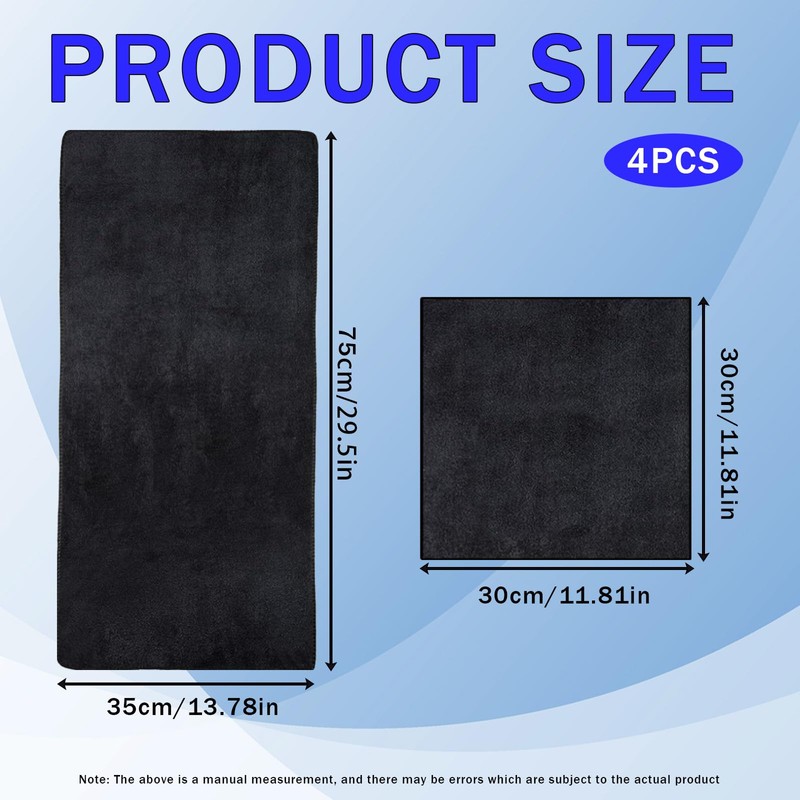 KSVFTB 4-Pack Microfibre Towel - Compact, Ultra Lightweight & Quick