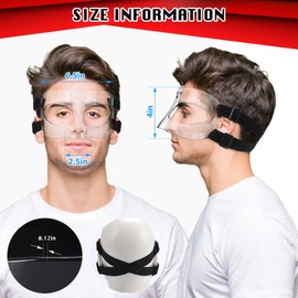 CrazyMouse CM01A Nose Guard for Broken Nose Adjustable Basketball Soccer Sports Face Shield Mask with Foam Padding for Adults Women Men Youth Teens (Clear+X Belt)