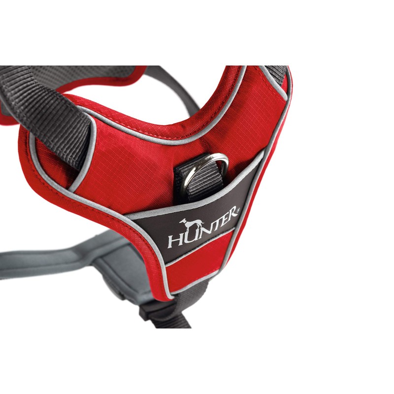 HUNTER Divo Dog Harness, L, 72–100 cm, Red/Grey