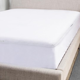 Cariloha Mattress Protector | Aloha Soft Jacquard | White | Queen | Luxuriously Soft & Breathable | Waterproof Protection for a Cool & Comfortable Sleep