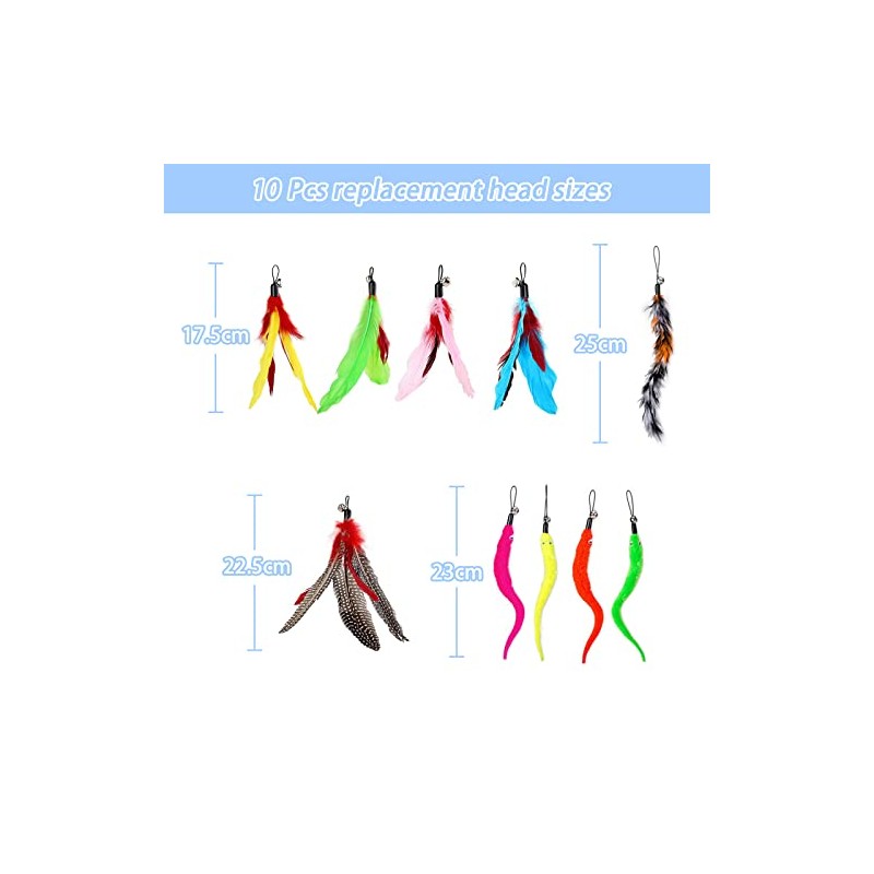 Juguetes Interactivos De Plumas para Gatos, Varita De Gato Retráctil,