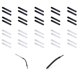 SooGree 20 Pairs Eyeglass Ear Grips, Anti-Slip Eyeglass Ear Grips Hook Comfortable Silicone Elastic Eyeglasses Temple Tips Sleeve (Thick strip ear hooks (10 black/10 clear))