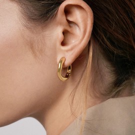 Hey Harper Hoop Earrings For Women Trendy - Lightweight Waterproof & Sweatproof Jewerly