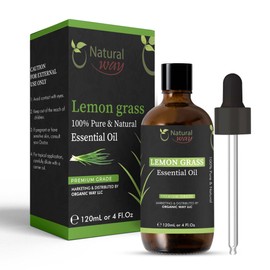 Lemongrass Essential Oil | Pure Aromatherapy Oil for Diffusers, Hair Growth, Skin, Scalp Care, Massage | Refreshing Hair Oil for Women & Men | Organic Essential Oil for Diffuser | 4 Fl Oz (120 mL)