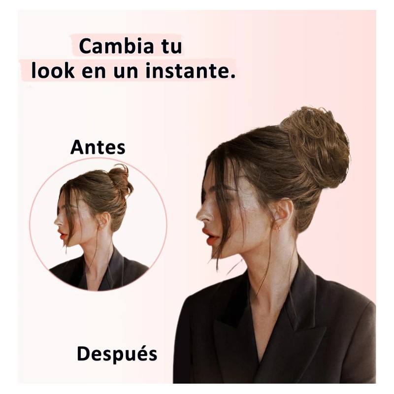 Chongos Postizos Cabello Moño Pelo Desordenado Postizo,2 Pza