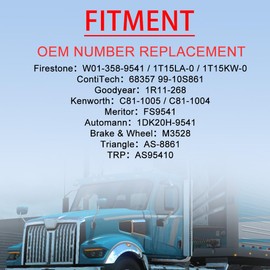 Lanstixr Air Spring Bag for Ken*worth Trucks-Replaces Firestone 9541,9547,W01-358-9541,W01-358-9547,ContiTech 68357, 99-10S861,Goodyear 1R11-268,Ken*worth C81-1004,C81-1005,Air Suspension Kit