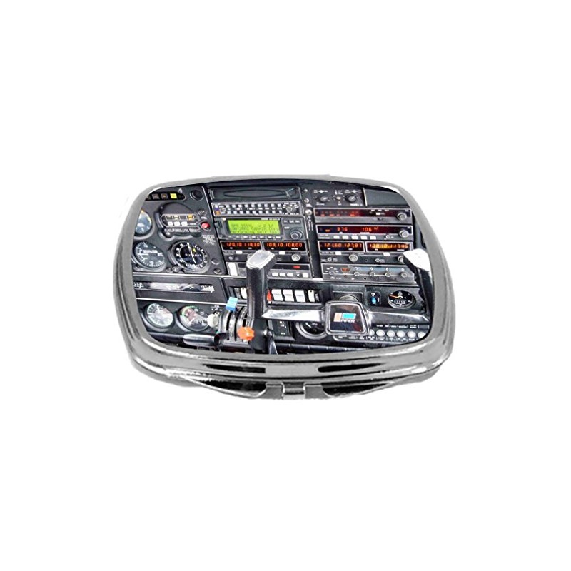 Rikki Knight Compact Mirror, Flight airplane Cockpit