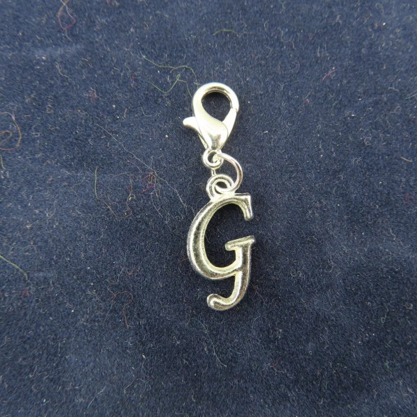 Pemby Studio Initial CURSIVE LETTER G Charm Zipper Pull Keychain