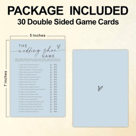 30 The Wedding Shoe Game Cards For Bridal Shower - Cream Blue Wedding Party Game Cards For Mr & Mrs Engagement Party, Bridal Shower Party Supplies & Accessories - B03