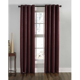 Curtainworks Lenox Grommet Curtain Panel, 50 by 63", Wine
