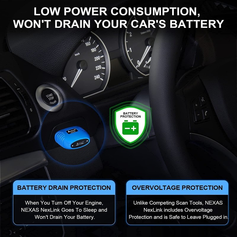 NexLink Bluetooth OBD2 Scanner Check Engine Light Code Reader with
