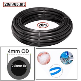 HUAZIZ 20 Metres PU Pneumatic Hose Flexible Compressed Air Hose Outside 4 mm x Inner 2.5 mm Black