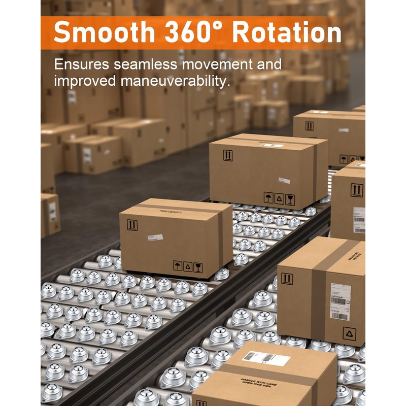 ZORUNNA 40 PCS Conveyor Rollers Bearings, 360° Smooth Low Profile