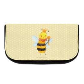 Mr. & Mrs. Panda Cosmetic Bag Bee King, yellow, Hand Drawn
