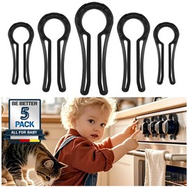 MCOTOP Gas Stove Knob Locks, Stove Knob Safety Covers for Child, Prevent Kids Pets from Turning on Stoves - Black-5 Pack