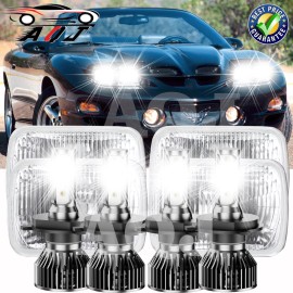 AQJ For Pontiac Trans Am 1998 1999 2000-2002 4pcs 4X6" LED Headlights Hi/Lo Beam