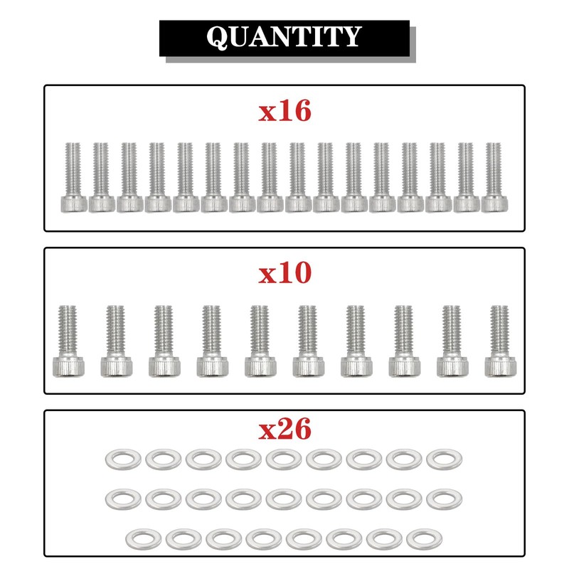 QGHAUC Coil Pack/BRACKET Bolts Stainless Kit Cover Stainless Steel Compatible
