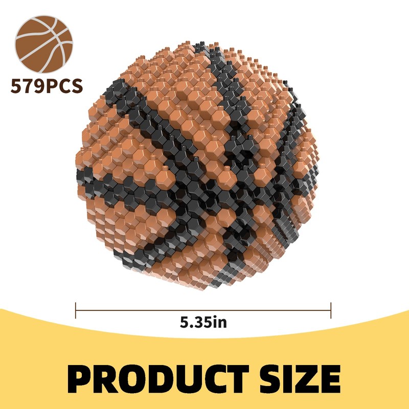 Kadele Basketball Block Set, Adults challenging STEM Block Decorations, Miniature