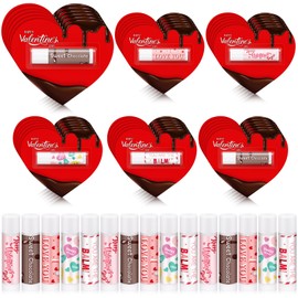 Siifert 30 Pack Valentine's Day Gifts Lip Balms Party Favors Bulk Chocolate Flavor Lip Balms Galentines Day Pink Party Gifts Party Basket Stuffers for Women Staffs Teachers Classroom Prizes