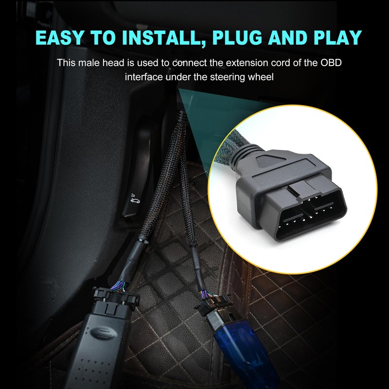 iKKEGOL Underdash OBD2 Splitter Y Cable, 1 Male to 2