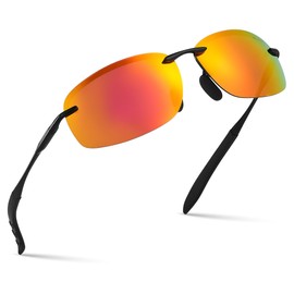 Xagger Polarized Driving Sunglasses for Men Rimless Metal Frame UV400 Protection Sun Glasses