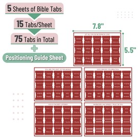Mr. Pen- Bible Tabs, 75 pcs, Mahogany, Laminated Bible Tabs for Women and Men