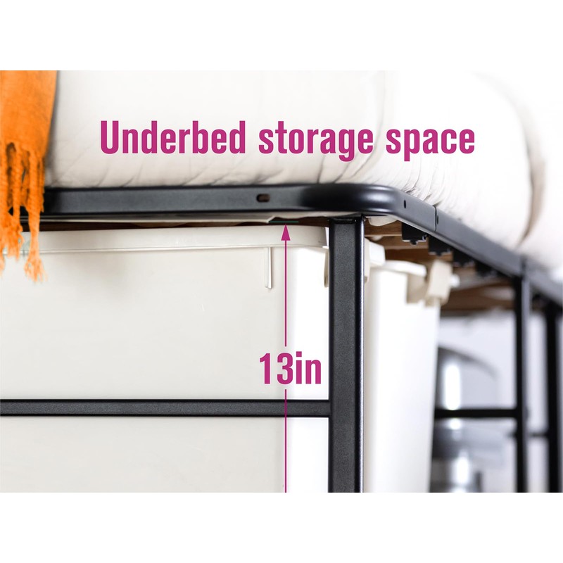 Tulo 13 inch high Metal Platform Bed Frame | Support