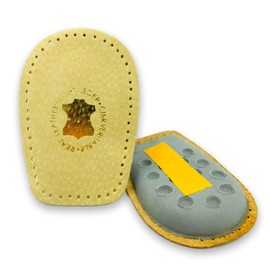 Leather Heel Support for Short Leg Length Discrepancies Achilles Tendonitis Pain Orthotic Lift Pad Latex Cushion Shoe Insert 1.0 cm (7-10 UK)