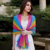 Amazleer Women's Chiffon Scarf, Rainbow Design, Long, Colourful, Soft, Thin