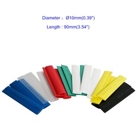 Heat Shrink Tubing Kit, Heat Shrink Tubes Wire Wrap, Ratio 2:1 Electrical Cable Sleeve Assortment for Long Lasting Insulation Protection (ID 10mm, 7 Colors) 21pcs