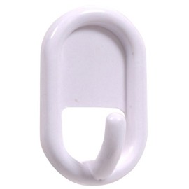 Hillman Hardware Essentials 852097 Oval Plastic Hanging Hook White- 2 Pack