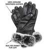 CANDOR AND CLASS Women's Touchscreen Cashmere Lined Leather Gloves, Gift