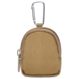 GMYIAK Coin Purse with Zip, Change Purses Small Organiser Bags Canvas for Home, Coin Purse Key Ring Bags for Waist Pack, brown, Modern