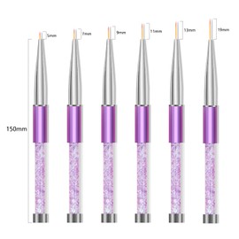 WOKOTO 6PCS Purple Nail Liner Brush For Nails Fine Line Nail Art Brushes 5mm 7mm 9mm 11mm 13mm 19mm Nail Polish Detail Brushes Painting Pens Gel Liner Brushes For Nail Art Detail Painting Brush