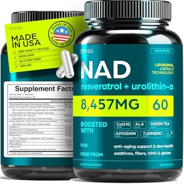 Suplemento NAD 8457mg Extra Strength NMN Alternativo Liposomal + Té Verde para Mujeres y Hombres con Urolitina A, Resveratrol, CoQ10, Ácido Alfa Lipoi