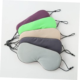 FRCOLOR 1pc Dual Use Silk Sleep Eye Mask Light Blocking Breathable Shading Eye Patch for Travel Home Rest Green and Navy Head Strap Warm Cool Features