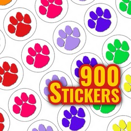 900 Mini Puppy Paw Prints 10mm Spot Reward Stickers for Teachers and Planner Charts