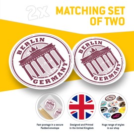 Vinyl Stickers (Set of 2) 25cm - Berlin Germany German Stamp #9179