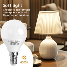 Aigostar LED Bulb E14 9 W (Replaces 62 W Bulb), Natural White 4000 K, Bulb E14 840 Lumens, CRI>80, Bulb E14 G45, Pack of 5