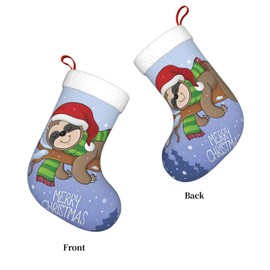 Sleep Sloth Christmas Stocking,17.7" Xmas Fireplace Hanging Stockings Decoration Stockings for Family Holiday Party Decoration（1 Piece）