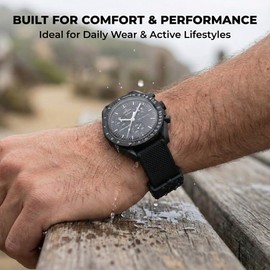 REBANDACE Strap for Moonswatch Watch,Universal 20mm Silicone Band Compatible Omega x Swatch Speedmaster,Lunar Soil Texture Replacement Strap for Swatch Omega 20mm Watch Men Women (Navy, 20mm)