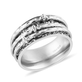 Shop LC Spinner Anxiety Ring for Women Jewelry 925 Sterling Silver Stress Relief Gifts for Women Size 11 Valentines Day Gifts