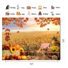 CHAIYA 7x5ft Autumn Thanksgiving Backdrop Autumn Harvest Backdrop Haystack Pumpkin