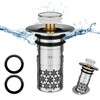 Upgraded Bathroom Sink Plug, 304 Stainless Steel Pop Up Drain