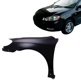 CarPartsDepot Front Quarter Panel Left Driver Side Fender With Panel Molding Hole Compatible With Toyota Corolla Sedan 2003-2008 S XRS 5380202070 TO1240195