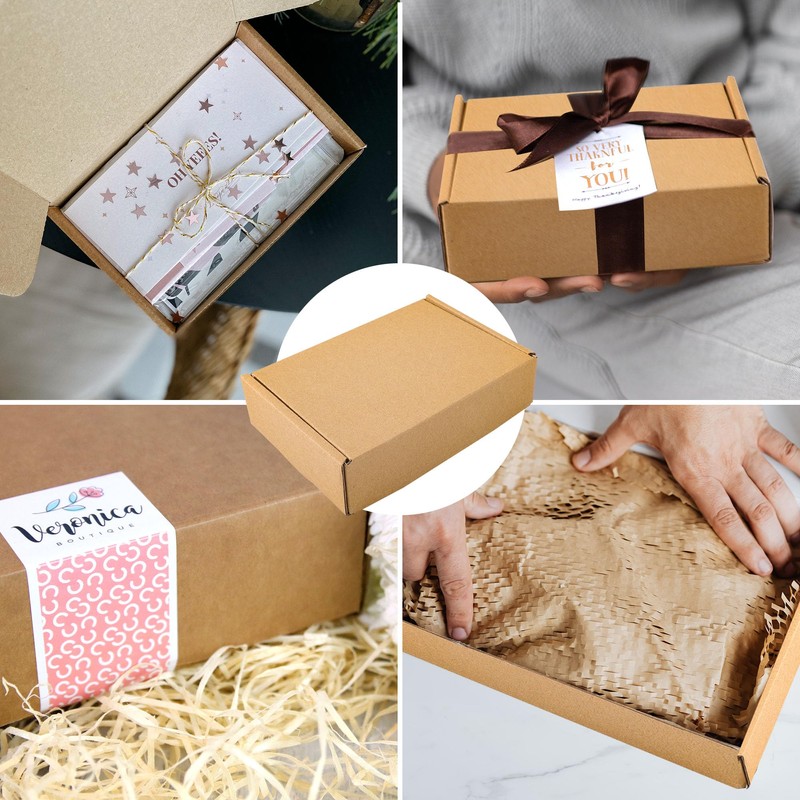 YKUKIZEE 30 Pack Small Corrugated Cardboard Shipping Boxes, 14x10x4 cm