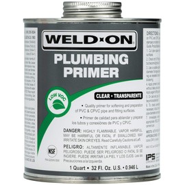 Weld-On 14030 Plumbing PVC/CPVC Primer - Fast Acting and Low VOC, Clear, 1 Quart (32 fl oz)