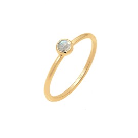 Elli Women's Stacking Labradorite Gemstone 925 Sterling Silver Gold-Plated Ring, Sterling Silver, Labradorite