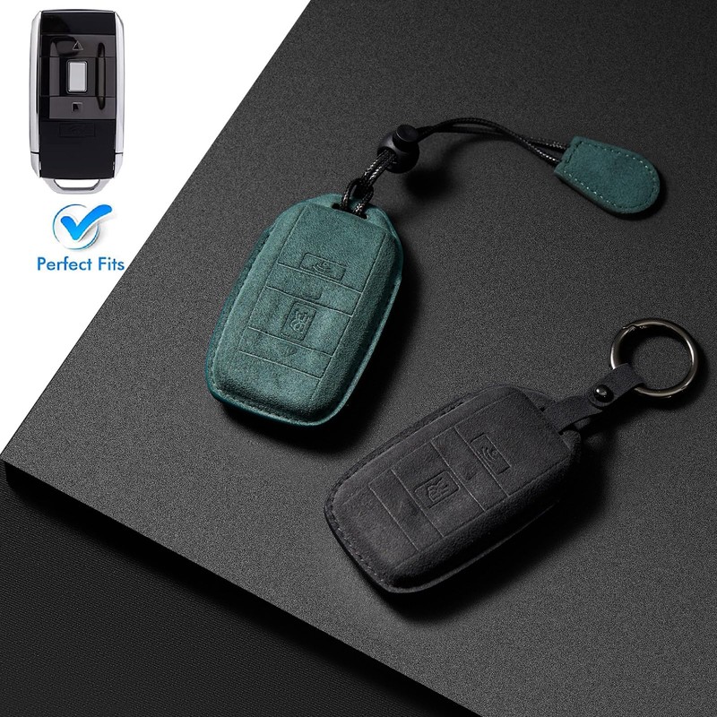 CGZOWYU Premium Suede Car Key Fob Case Cover Shell Fit