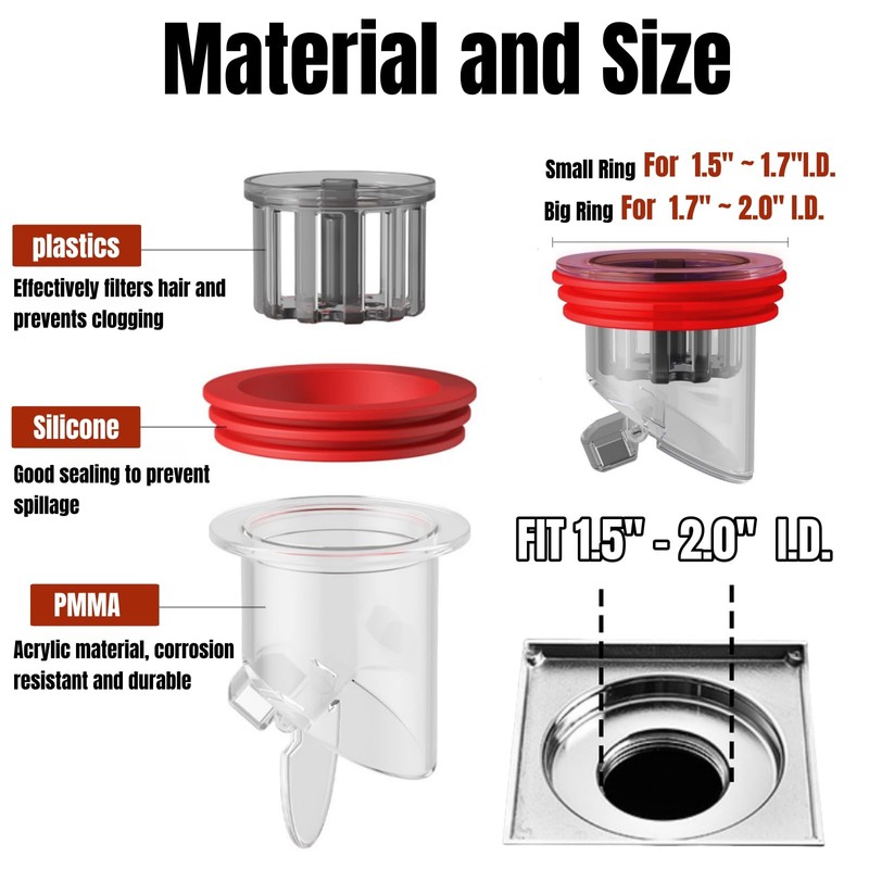 COLDDD Odor Proof Floor Drain, Shower Drain Plus, Anti-Odor, Prevent